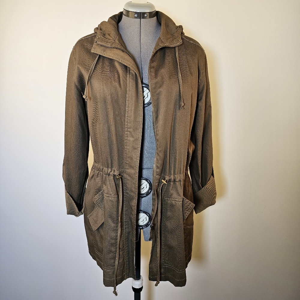 Just Living Army Green Light Utility Hooded Jacket size L US